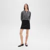 Theory Mini Skirt In Felted Wool-cashmere In Black Multi
