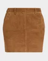 Theory Mini Trouser Skirt Deep Tobacco In Animal Print