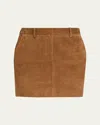 Theory Mini Trouser Skirt Deep Tobacco In Brown