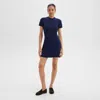 Theory Mini Sweater Dress In Felted Wool-cashmere In Dark Denim