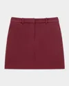 Theory Mini Trouser Skirt In Burgundy