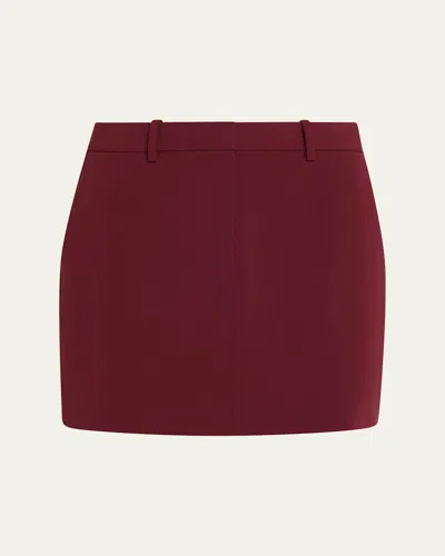 Theory Mini Trouser Skirt In Burgundy