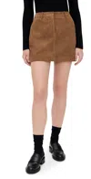 Theory Mini Trouser Skirt Deep Tobacco In Brown