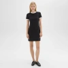 Theory Mini Tunic Dress In Crepe In Black/ivory