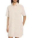 Theory Recycled Cotton Blend Tweed Shirtdress In Taupe Multi