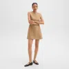 Theory Mini Wrap Dress In Double-face Wool-cashmere In New Camel