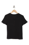 Theory Minimal Silk V-neck T-shirt In Black