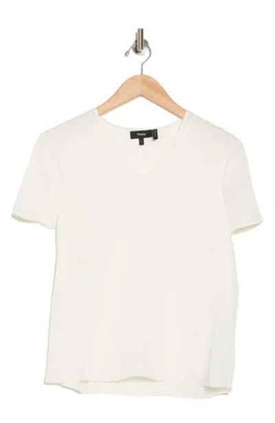 Theory Minimal Silk V-neck T-shirt In Ivory