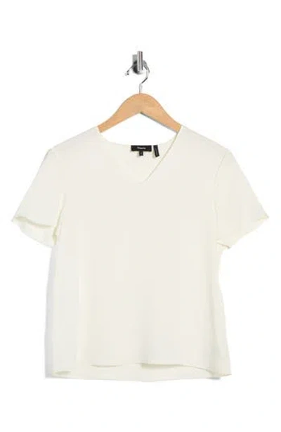 Theory Minimal V-neck Silk T-shirt In White