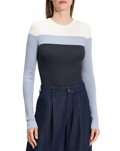 THEORY THEORY MIRZI SILK STRIPE TOP