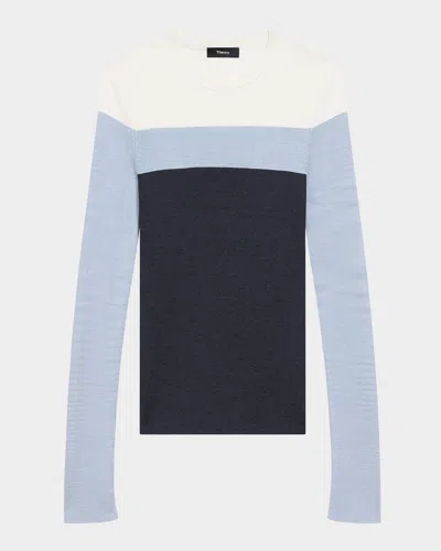 Theory Mirzi Washable Silk Sweater In Dnmmelmlt