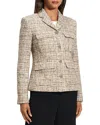 Theory Mixed Tweed Military Jacket In Brown