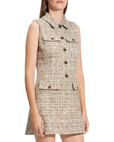 THEORY THEORY MIX TWEED MILITARY MINI DRESS