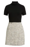 Theory Mixed Media A-line Dress In Black