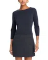 Theory Mixed Media Dress In Charcoal Melange