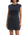 Theory Mixed Media Mini Dress In Charcoal Melange