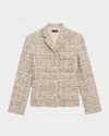Theory Mixed Tweed Military Jacket In Wheat Mlt