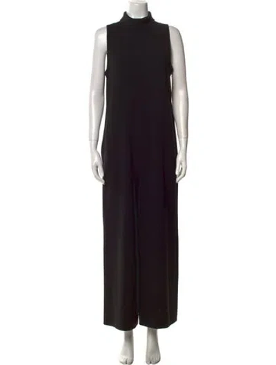 Pre-owned Theory Mock Neck Jumpsuit In Black