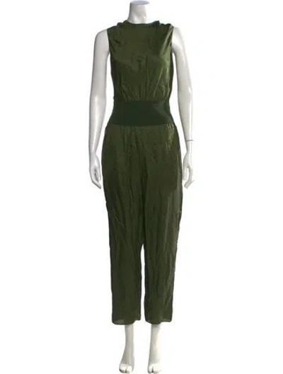 Pre-owned Theory Mock Neck Jumpsuit W/ Tags In Green