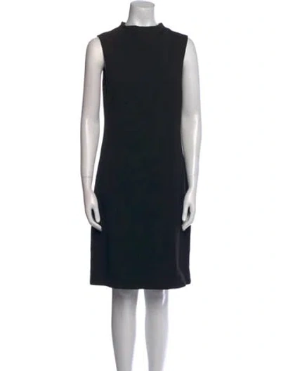Pre-owned Theory Mock Neck Knee-length Dress In Black