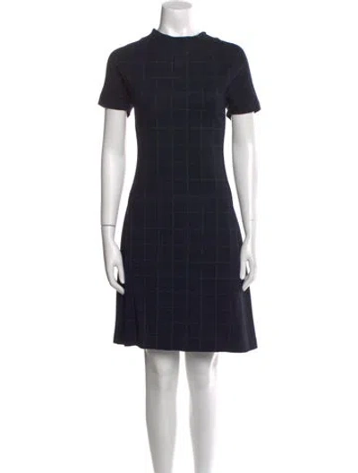 Pre-owned Theory Mock Neck Knee-length Dress In Blue