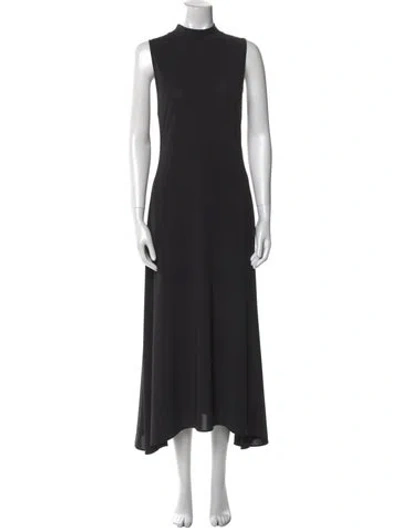 Pre-owned Theory Mock Neck Long Dress In Black
