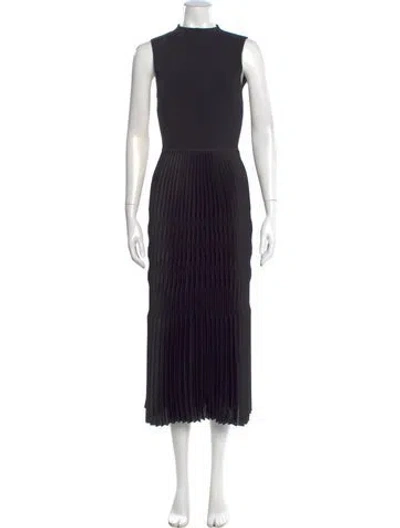 Pre-owned Theory Mock Neck Long Dress In Black