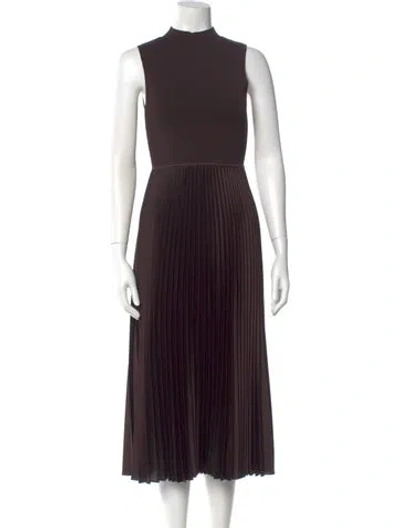 Pre-owned Theory Mock Neck Long Dress In Burgundy