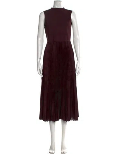 Pre-owned Theory Mock Neck Long Dress In Burgundy
