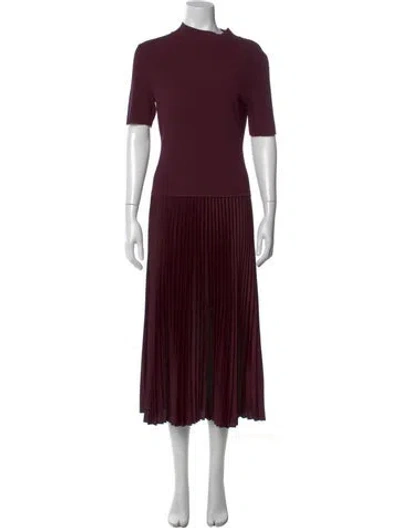 Pre-owned Theory Mock Neck Long Dress In Purple