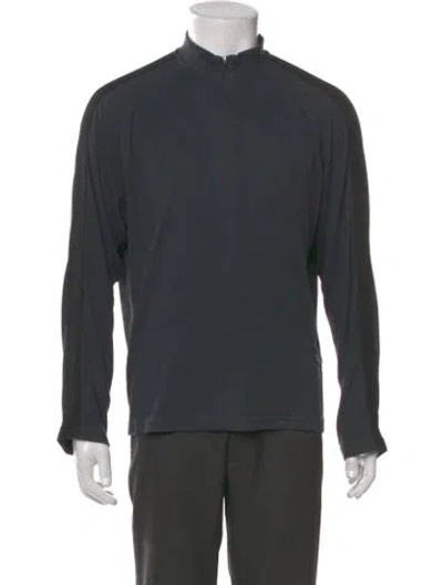 Pre-owned Theory Mock Neck Long Sleeve Polo Sweater In Gray