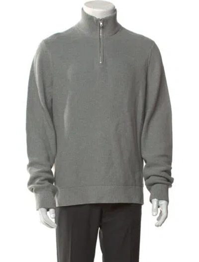 Pre-owned Theory Mock Neck Long Sleeve Pullover In Gray