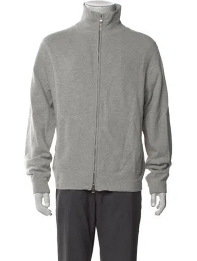 Pre-owned Theory Mock Neck Long Sleeve Sweatshirt In Gray