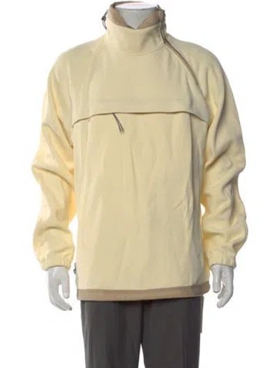 Pre-owned Theory Mock Neck Long Sleeve Sweatshirt In Yellow