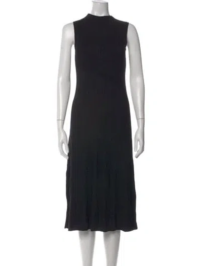 Pre-owned Theory Mock Neck Midi Length Dress W/ Tags In Black