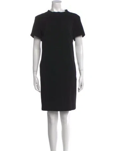 Pre-owned Theory Mock Neck Mini Dress In Black