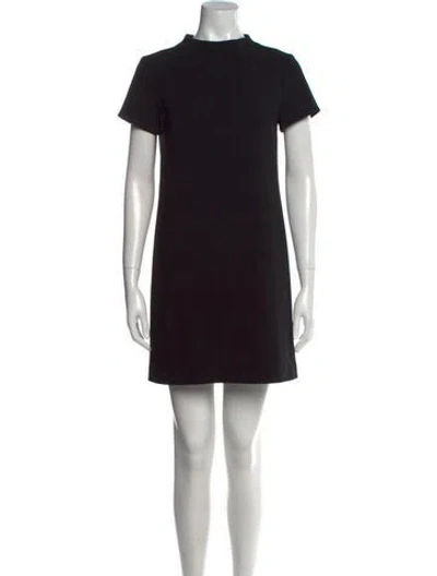 Pre-owned Theory Mock Neck Mini Dress In Black
