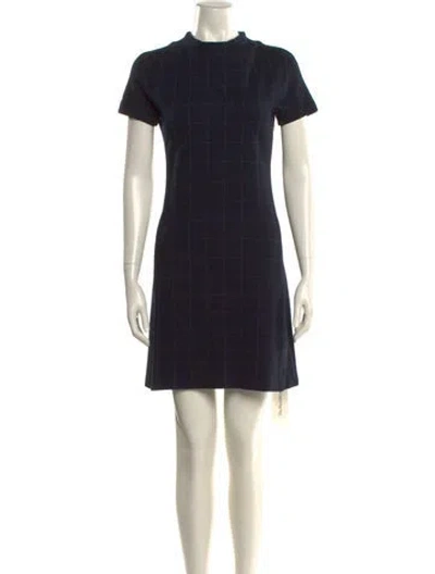 Pre-owned Theory Mock Neck Mini Dress In Black