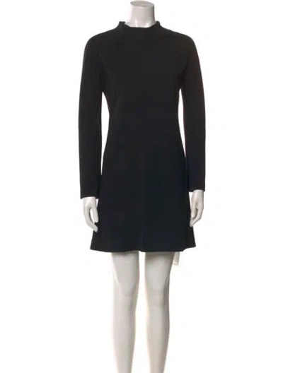 Pre-owned Theory Mock Neck Mini Dress In Black
