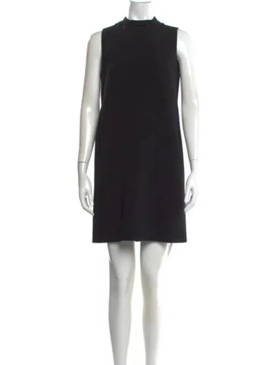 Pre-owned Theory Mock Neck Mini Dress In Black