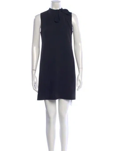 Pre-owned Theory Mock Neck Mini Dress In Black