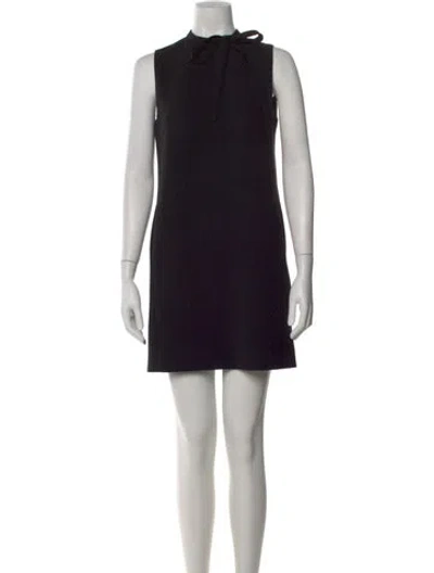 Pre-owned Theory Mock Neck Mini Dress In Black