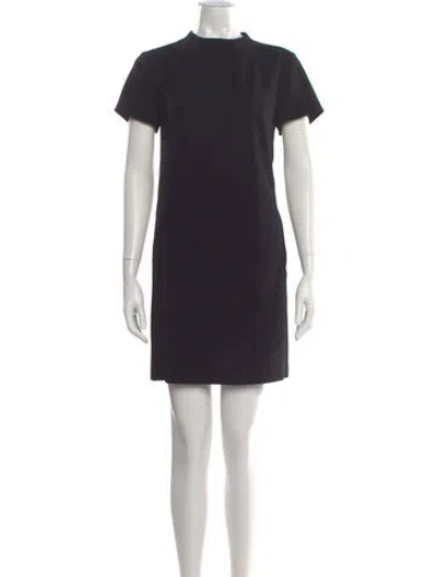 Pre-owned Theory Mock Neck Mini Dress In Black