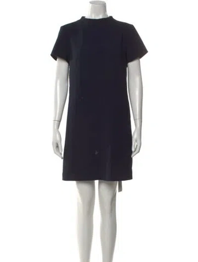 Pre-owned Theory Mock Neck Mini Dress In Black