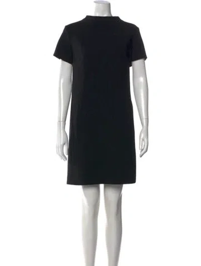 Pre-owned Theory Mock Neck Mini Dress In Black