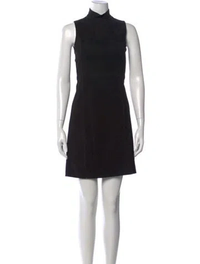 Pre-owned Theory Mock Neck Mini Dress In Black