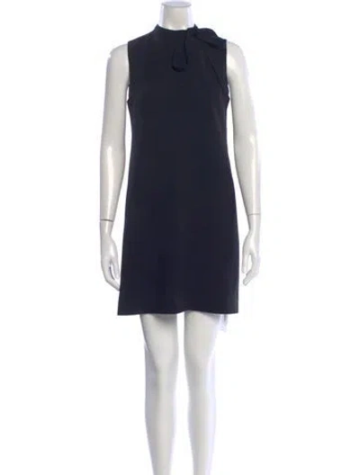 Pre-owned Theory Mock Neck Mini Dress In Black