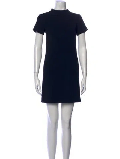 Pre-owned Theory Mock Neck Mini Dress In Blue