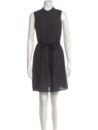 Pre-owned Theory Mock Neck Mini Dress In Gray