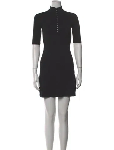 Pre-owned Theory Mock Neck Mini Dress In Gray